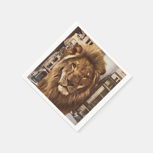 leeuw in de stad servetten (Hoek)