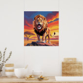 Leeuw in de wildernis poster (Keuken)