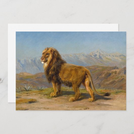 Leeuw in een bergachtig landschap | Rosa Bonheur (Voorkant / Achterkant)