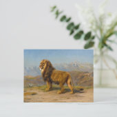 Leeuw in een bergachtig landschap | Rosa Bonheur Briefkaart (Staand voorkant)
