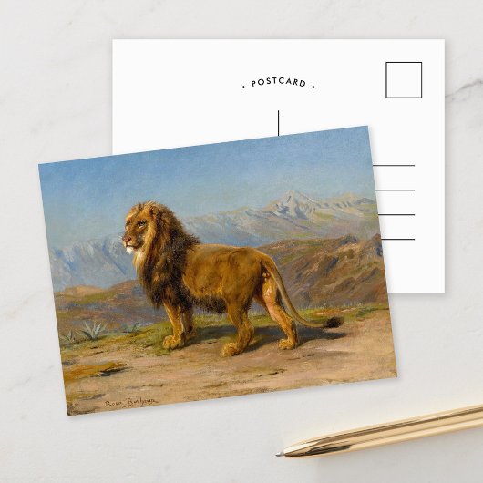 Leeuw in een bergachtig landschap | Rosa Bonheur Briefkaart