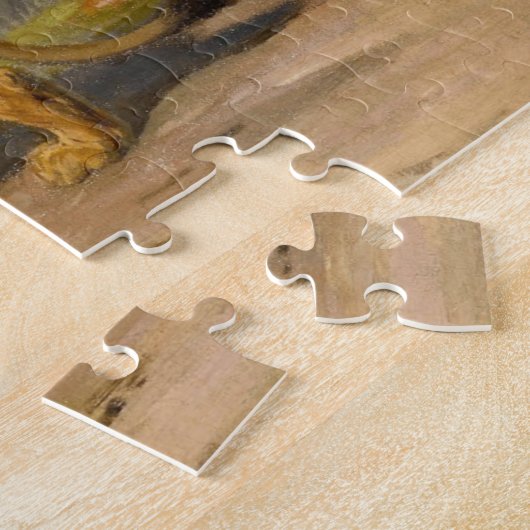 Leeuw in een bergachtig landschap | Rosa Bonheur Legpuzzel (Zijkant)