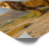 Leeuw in een bergachtig landschap | Rosa Bonheur Poster (Hoek)