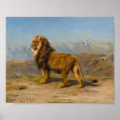 Leeuw in een bergachtig landschap | Rosa Bonheur Poster (Voorkant)