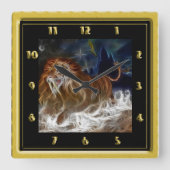 Leeuw in een droom vierkante klok (Voorkant)