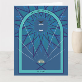 Leeuw in een Manger Kaart