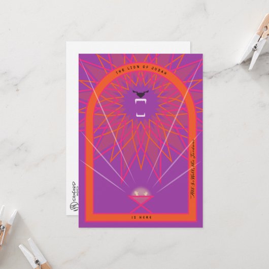 Leeuw in een Manger Kaart (Voorkant / Achterkant in situ)