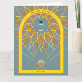 Leeuw in een Manger Kaart