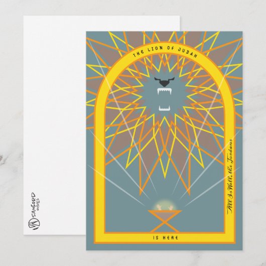 Leeuw in een Manger Kaart (Voorkant / Achterkant)