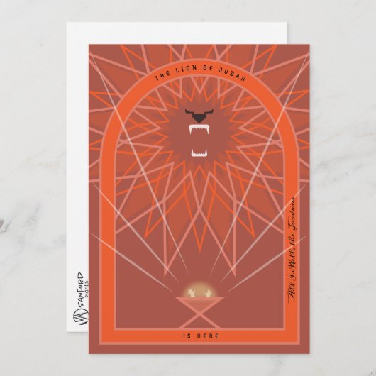 Leeuw in een Manger Kaart (Voorkant / Achterkant)