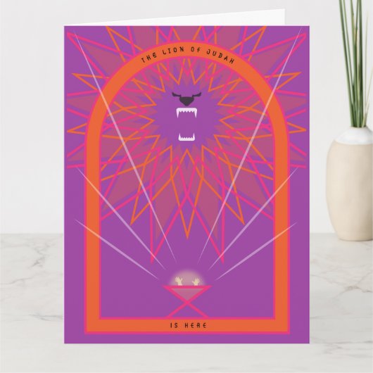 Leeuw in een Manger Kaart (Voorkant)