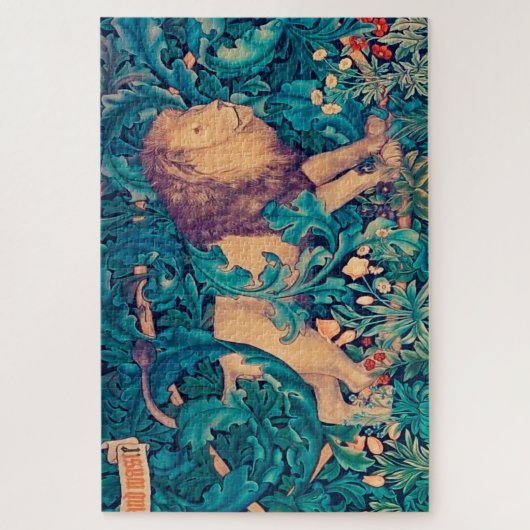 Leeuw in het bos, William Morris Jigzaag Puzzle Legpuzzel (Verticaal)