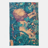Leeuw in het bos, William Morris Kitchen Towel Theedoek (Verticaal)