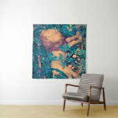 Leeuw in het bos, William Morris Tapestry Wandkleed (In situ)