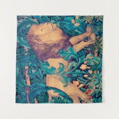 Leeuw in het bos, William Morris Tapestry Wandkleed (Voorkant)