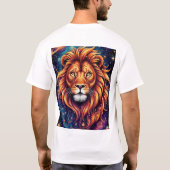 Leeuw in kosmische sterrenstelsels t-shirt (Achterkant)
