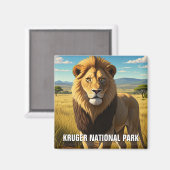 Leeuw in Kruger Nationaal Park Zuid-Afrika Magneet (Voorkant / Achterkant)