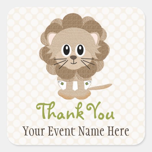 Leeuw in luiers voor label Stickers (Voorkant)