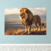 Leeuw in natuur canvas afdruk (Insitu (Houten vloer))