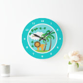 Leeuw in Oerwoud met palmbomen gepersonaliseerd Grote Klok (Huis)