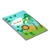 Leeuw in Oerwoud met palmbomen gepersonaliseerd Notitieboek (Rechterzijde)