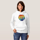 Leeuw in regenboogkleuren hoodie (Voorkant volledig)