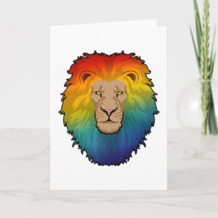Leeuw in Regenboogkleuren Kaart