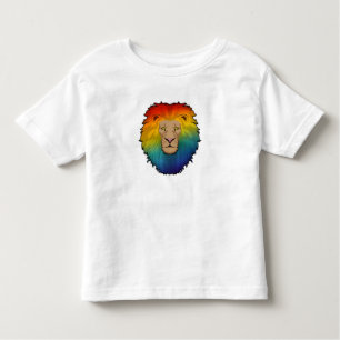 Leeuw in regenboogkleuren kinder shirts