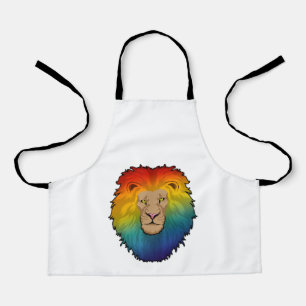 Leeuw in regenboogkleuren schort