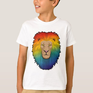 Leeuw in regenboogkleuren t-shirt