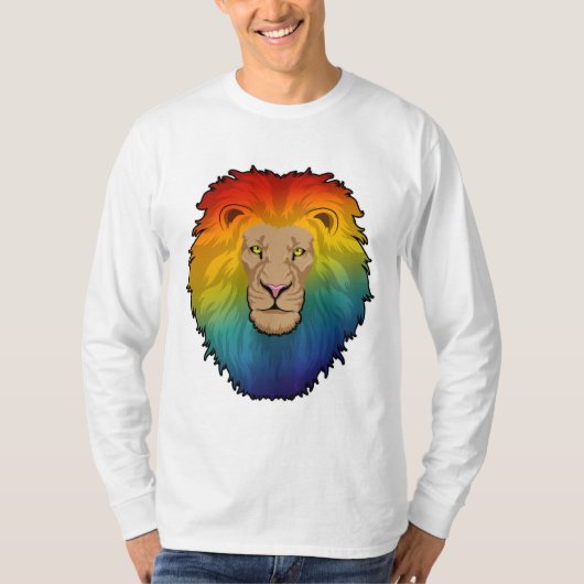Leeuw in regenboogkleuren t-shirt (Voorkant)