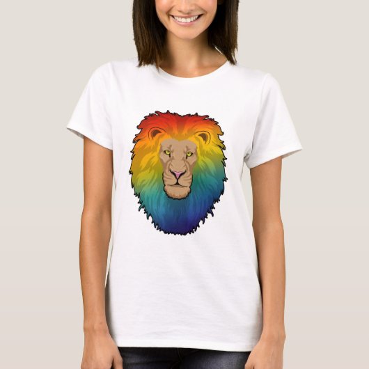 Leeuw in regenboogkleuren t-shirt (Voorkant)