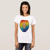 Leeuw in regenboogkleuren t-shirt (Voorkant volledig)