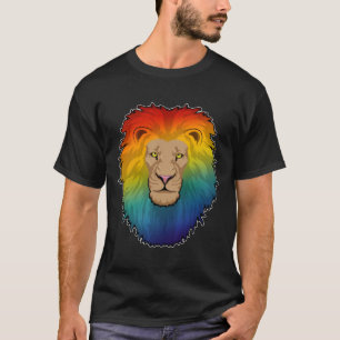 Leeuw in regenboogkleuren t-shirt