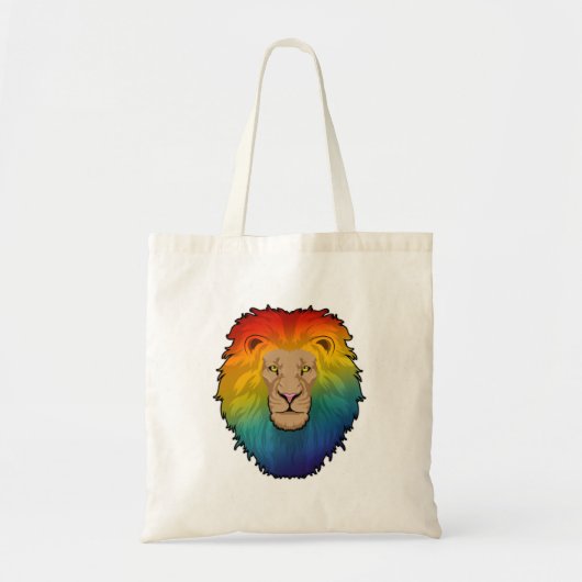 Leeuw in regenboogkleuren tote bag (Voorkant)