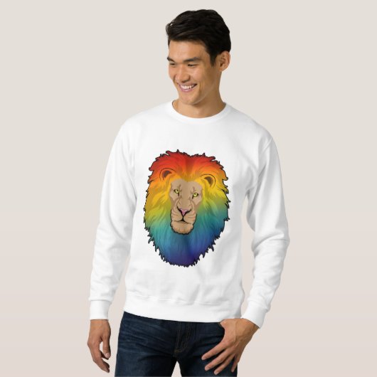 Leeuw in regenboogkleuren trui (Voorkant volledig)