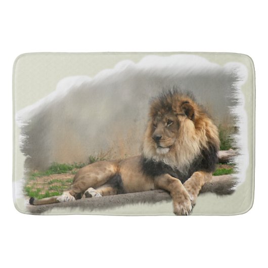 Leeuw in rust badmat (Voorkant)