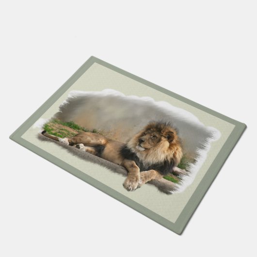 Leeuw in rust in het wild deurmat (Schuin)