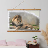 Leeuw in rust in het wild hangend wandkleed (Slaapkamer)