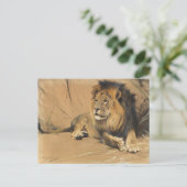 leeuw in rust | Wilhelm Kuhnert Briefkaart (Staand voorkant)