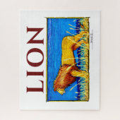 Leeuw in Tall Grass Legpuzzel (Verticaal)