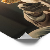 Leeuw in Zonnebril en Pet Genieten van IJs - Fu Poster (Hoek)