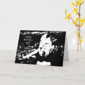 Leeuw in Zwart-wit - de Gelukkige Leeuw van de Kaart (Gele Bloem)