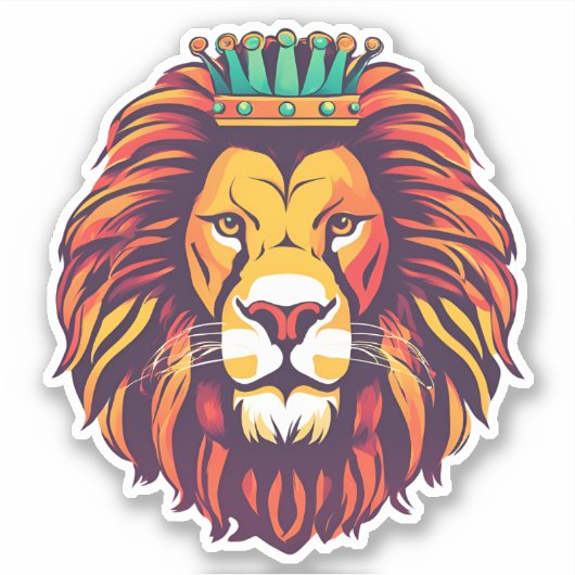 Leeuw is Koning Waterdicht Sticker (Voorkant)