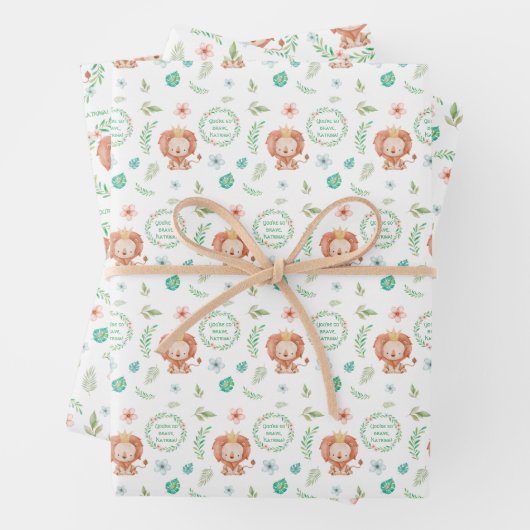 Leeuw je bent zo moedig papier pakken inpakpapier vel (In situ)