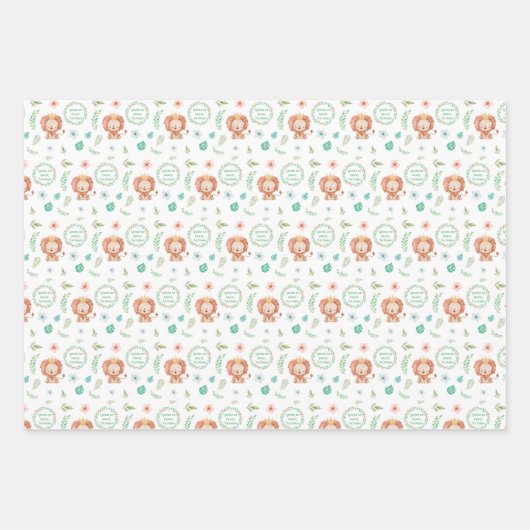 Leeuw je bent zo moedig papier pakken inpakpapier vel (Voorkant)