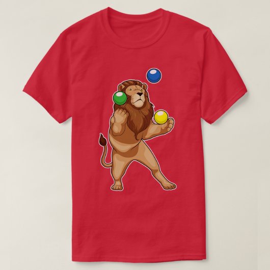 Leeuw jongleren t-shirt (Design voorkant)