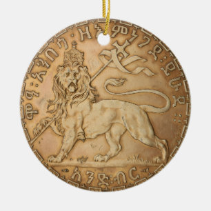 Leeuw Juda Haile Selassie I Jah Rastafari HEEM  Keramisch Ornament