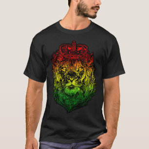 Leeuw Juda Rastafari Ethiopische Leeuw Reggaeton P T-shirt