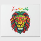 Leeuw juneteenth shirten vrouwen jurk Zwart geschi Cadeaupapier (Vlak)